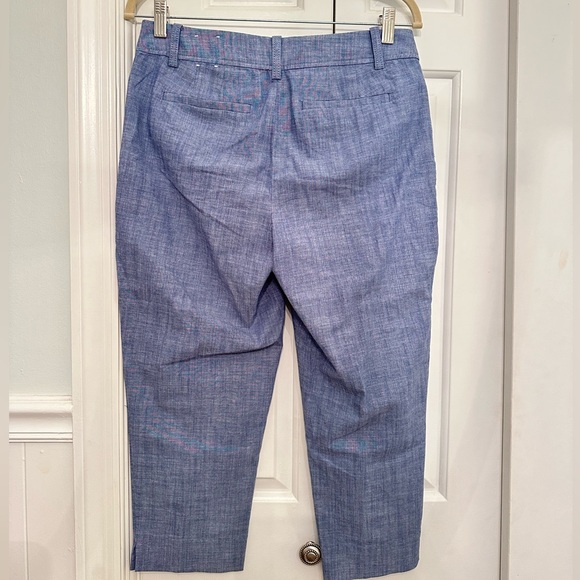 Talbots Petite Chambray Cropped Pants - Picture 2 of 6